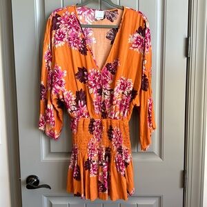 Floral dress with shorts under neath.